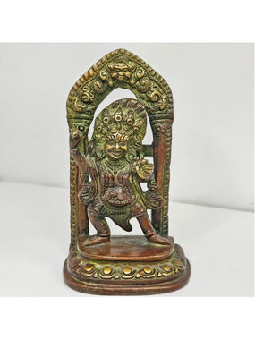 Vintage Bronze Tibetan Nepalese Style Wrathful Deity Statue Shrine Figure Heavy
